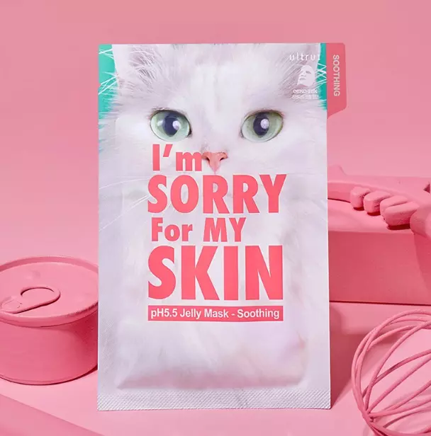 Успокаивающая маска с центеллой азиатской I’m Sorry For My Skin pH5.5 Jelly Mask-Soothing (Cat)
