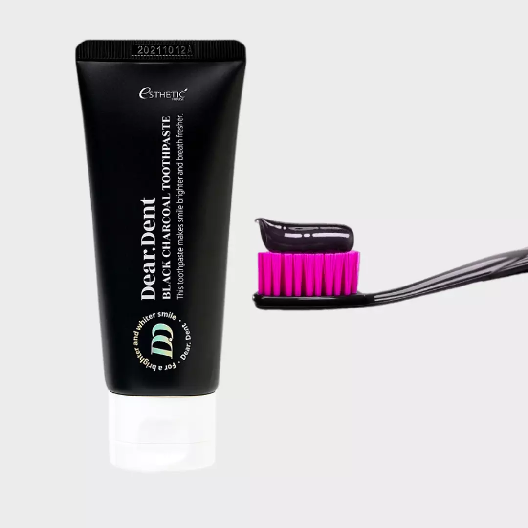 Зубная паста с древесным углём Esthetic House Dear.Dent Black Charcoal  Toothpaste